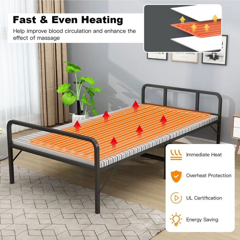 71 x 31 Inch Massage Bed Warmer Heating Pad with 5 Heat Settings by DirectDeals