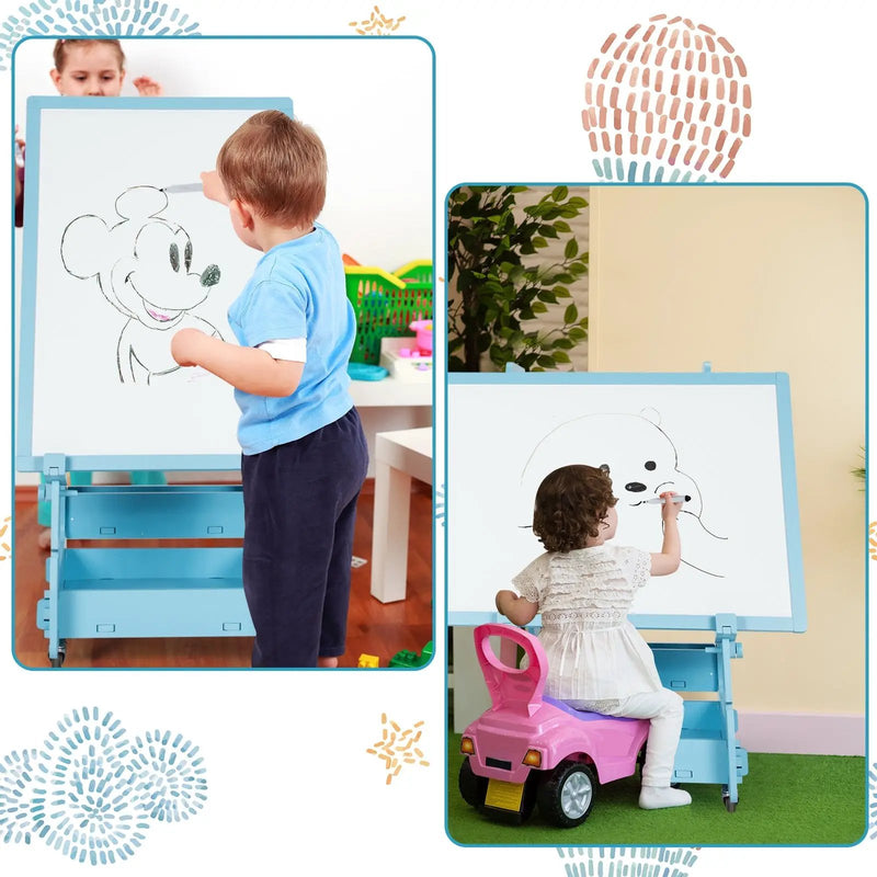 Multifunctional Kids' Standing Art Easel with Dry-Erase Board by DirectDeals