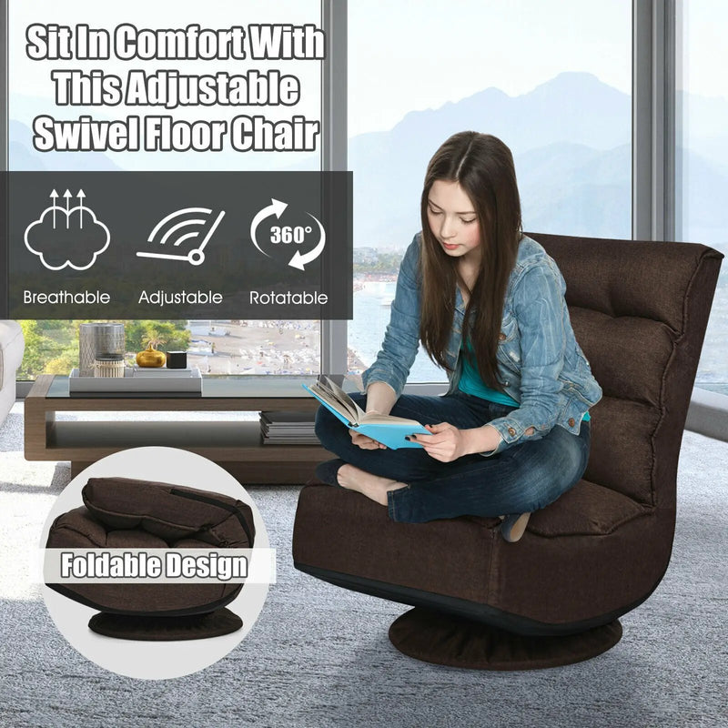 5-Position Folding Floor Gaming Chair by DirectDeals