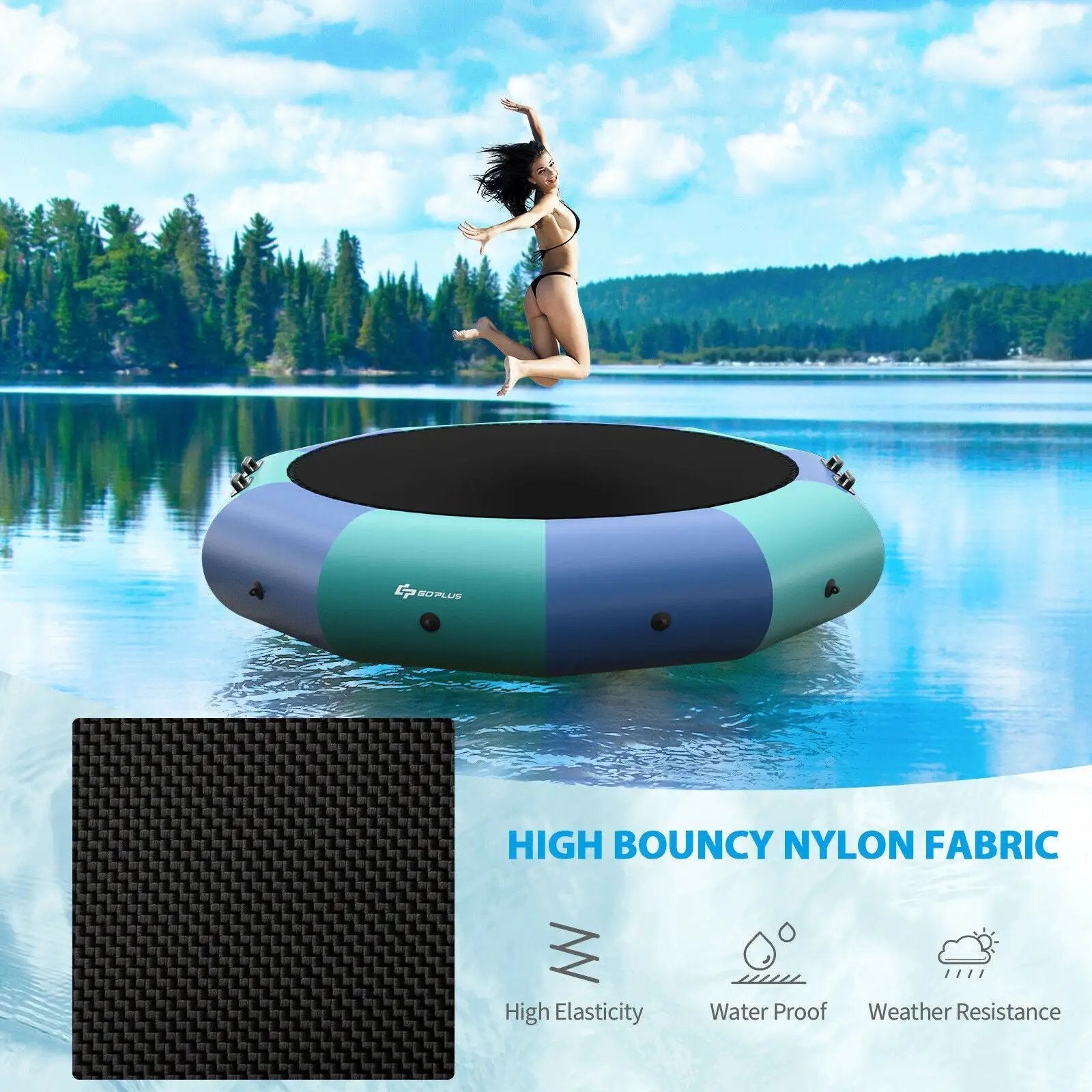 10 Feet Inflatable Splash Padded Water Bouncer Trampoline by DirectDeals