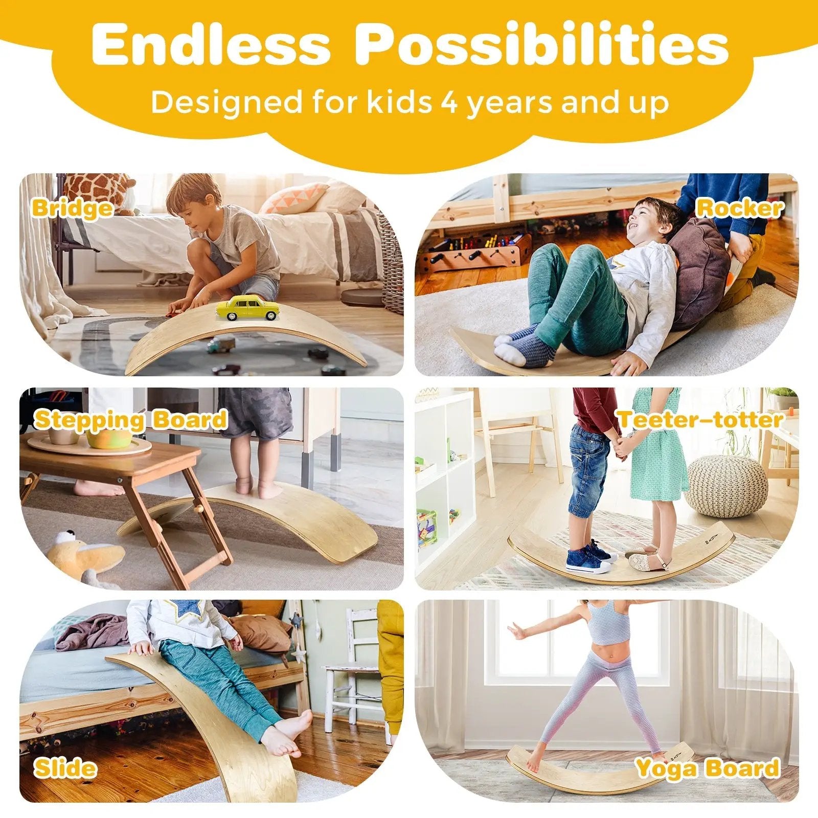 12 Inch Wobble Board for Balance Training-Natural by DirectDeals