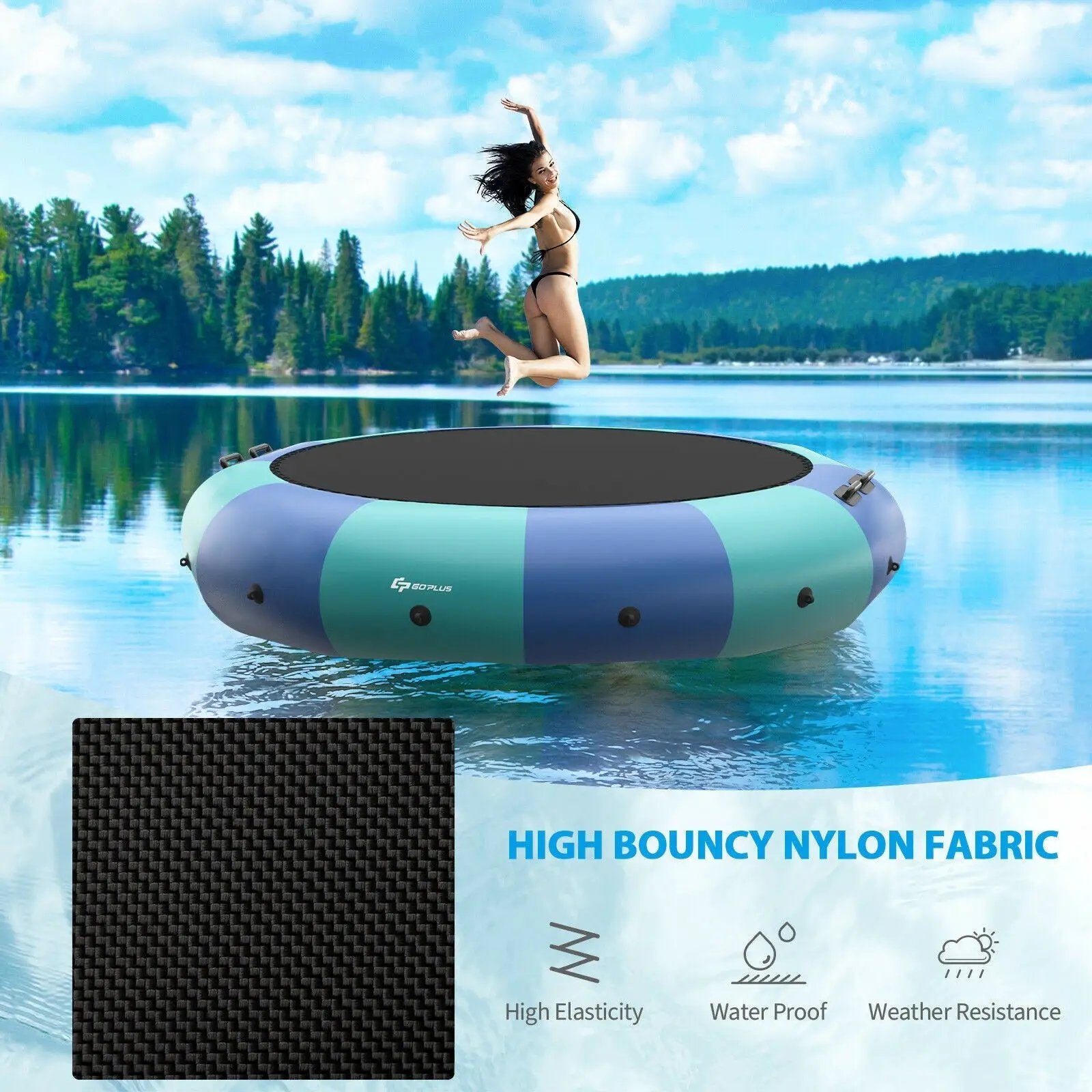 15 Feet Inflatable Splash Padded Water Bouncer Trampoline by DirectDeals