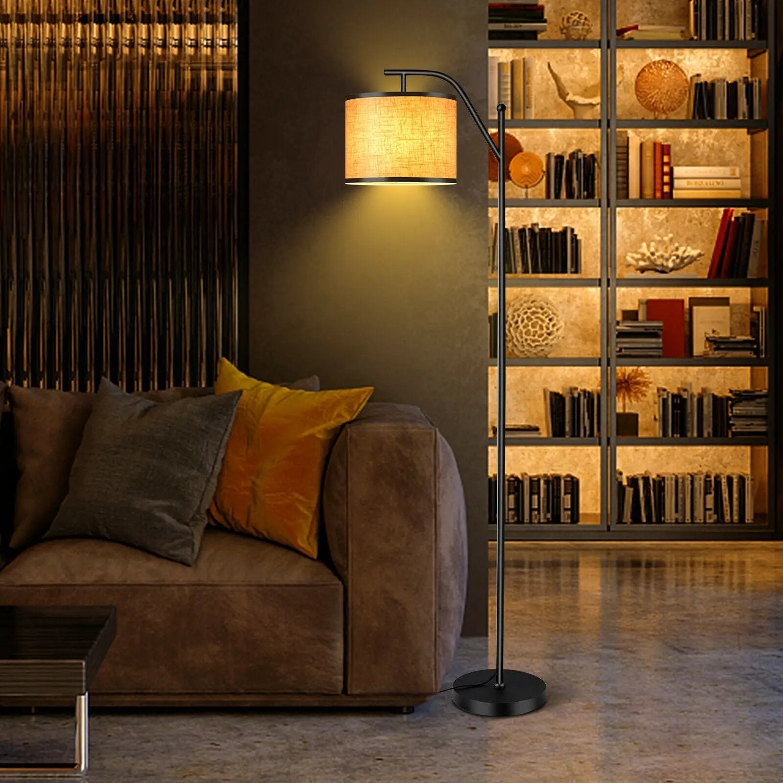 Standing Floor Lamp with Adjustable Head for Living Room and Bedroom by DirectDeals