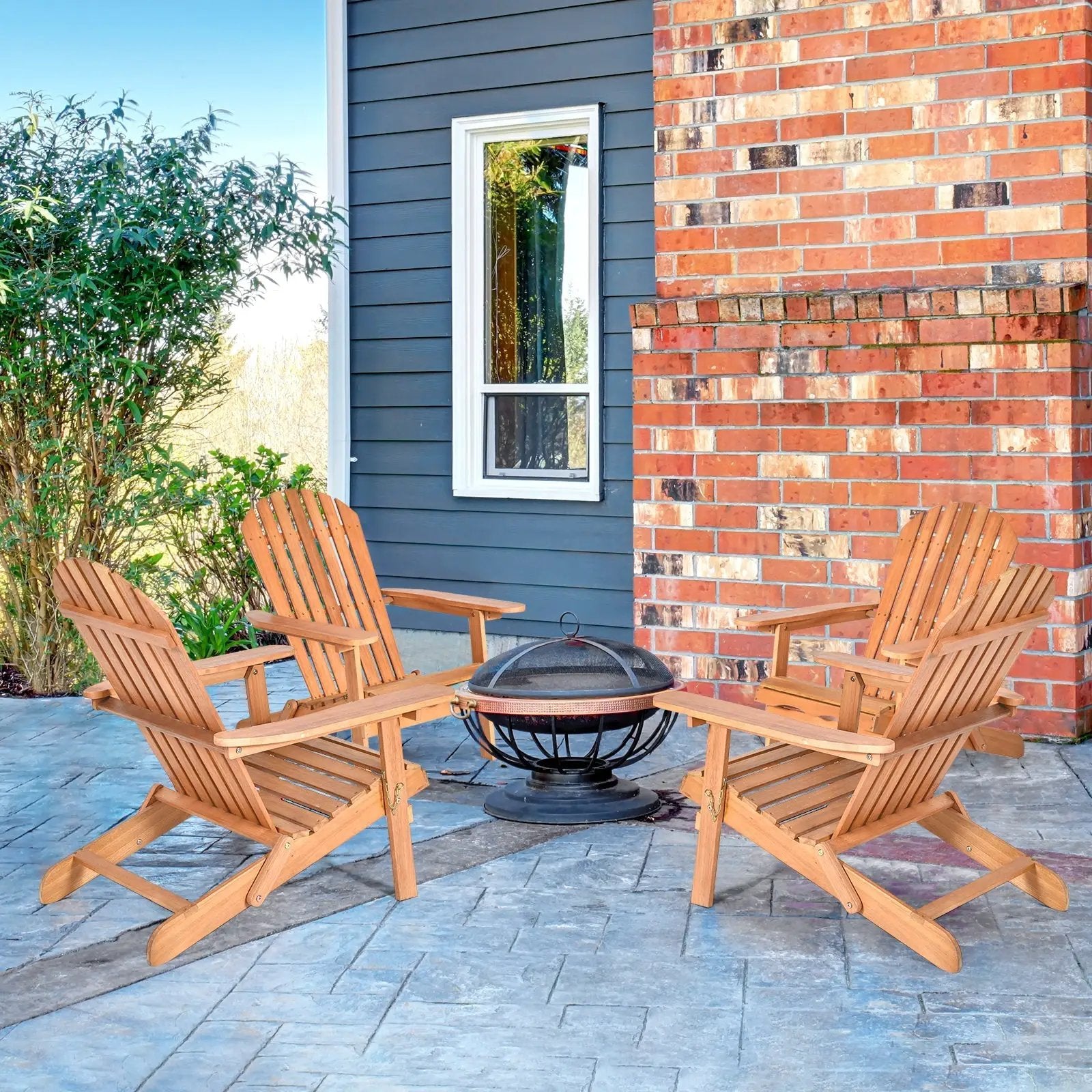 Eucalyptus Chair Foldable Outdoor Wood Lounger Chair by DirectDeals
