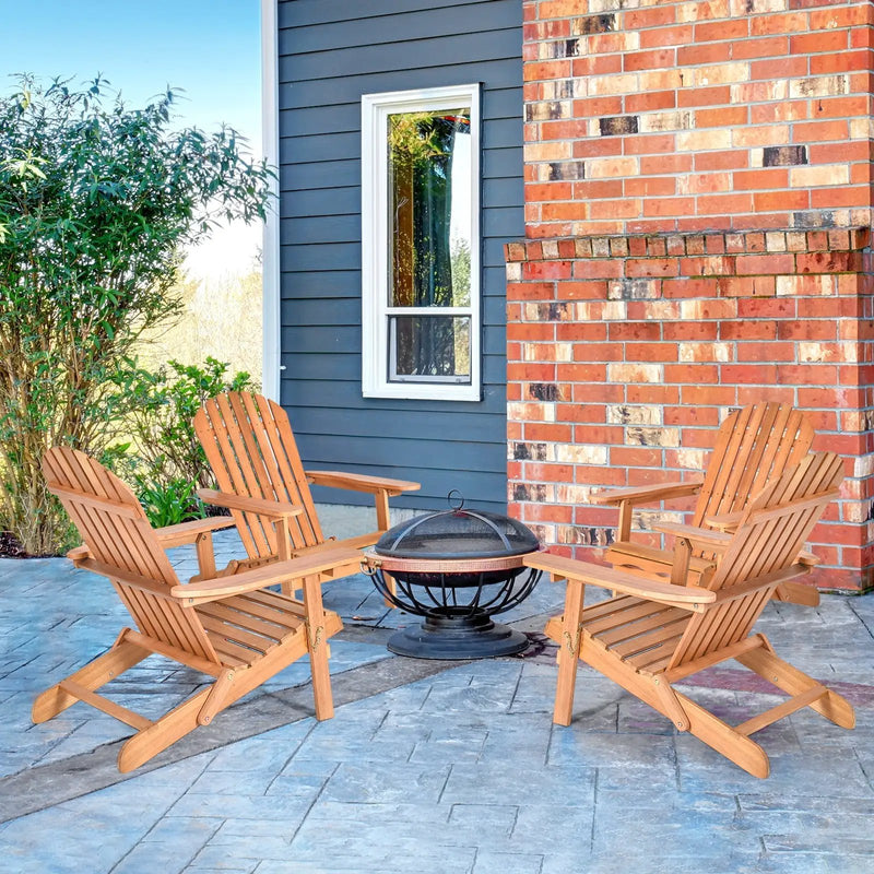 Eucalyptus Chair Foldable Outdoor Wood Lounger Chair by DirectDeals