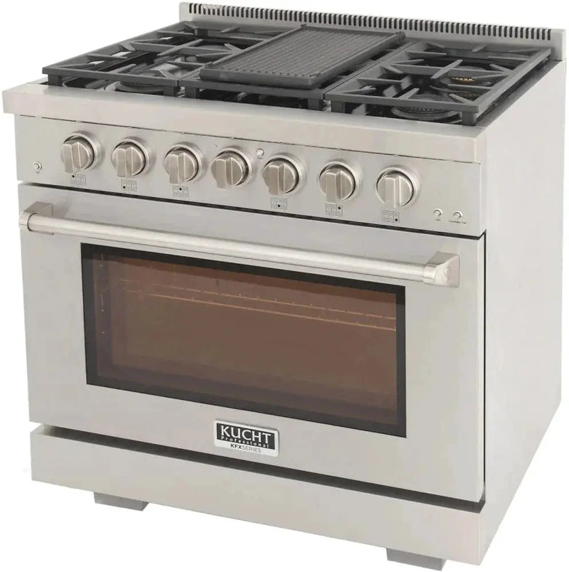 Kucht 36" Freestanding Professional Gas Range KFX3600X-S by Farmhouse Kitchen and Bath