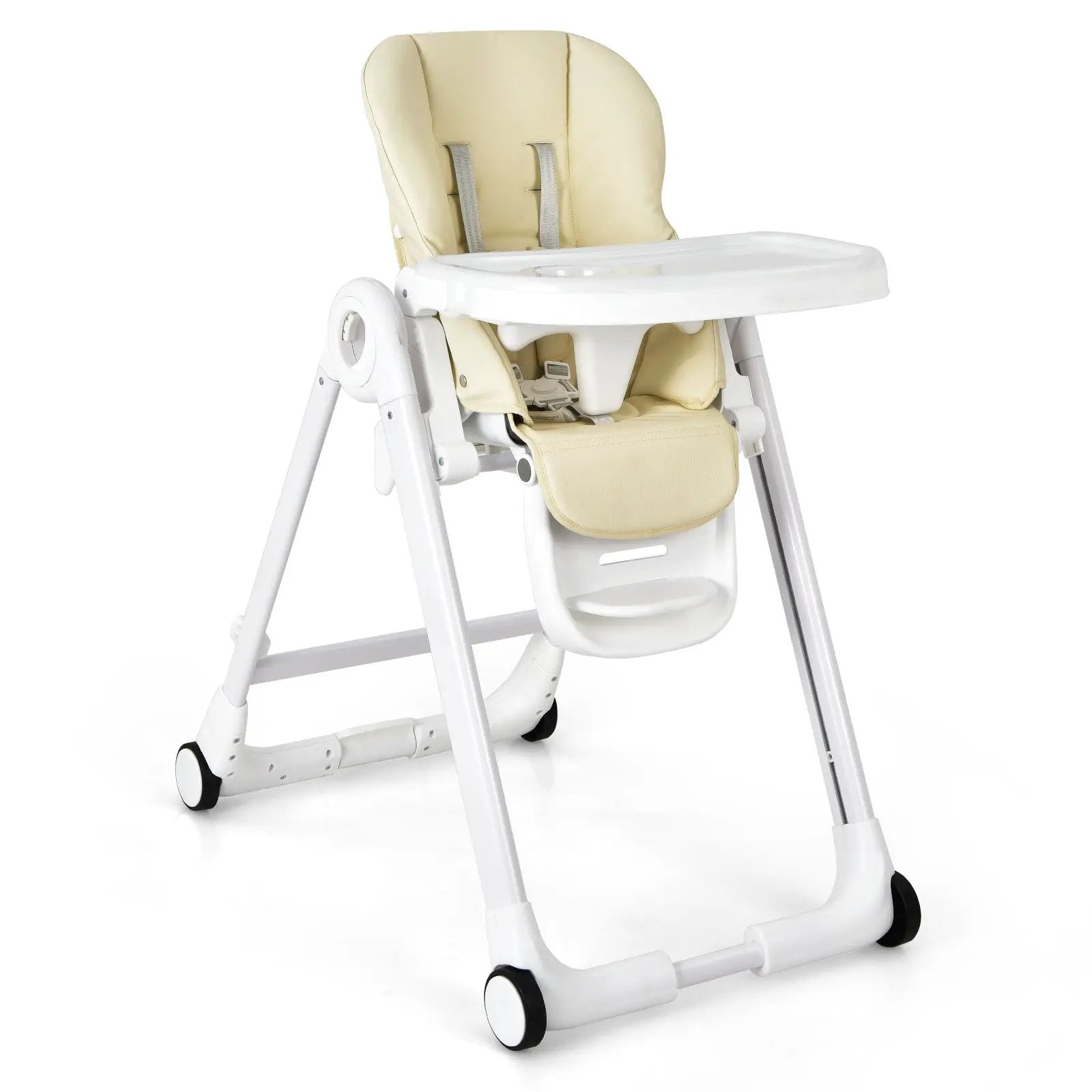 Baby Folding Convertible High Chair with Wheels and Adjustable Height by DirectDeals