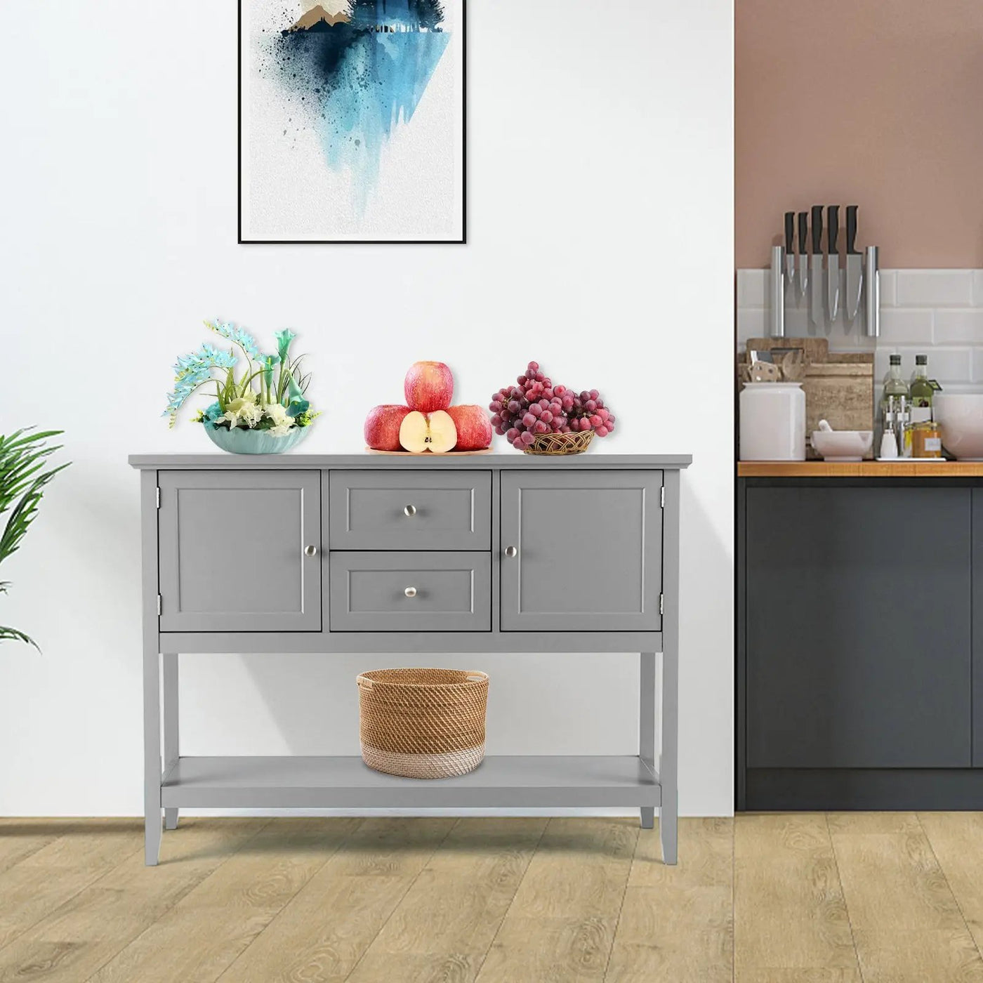 Wooden Sideboard Buffet Console Table with Drawers and Storage by DirectDeals