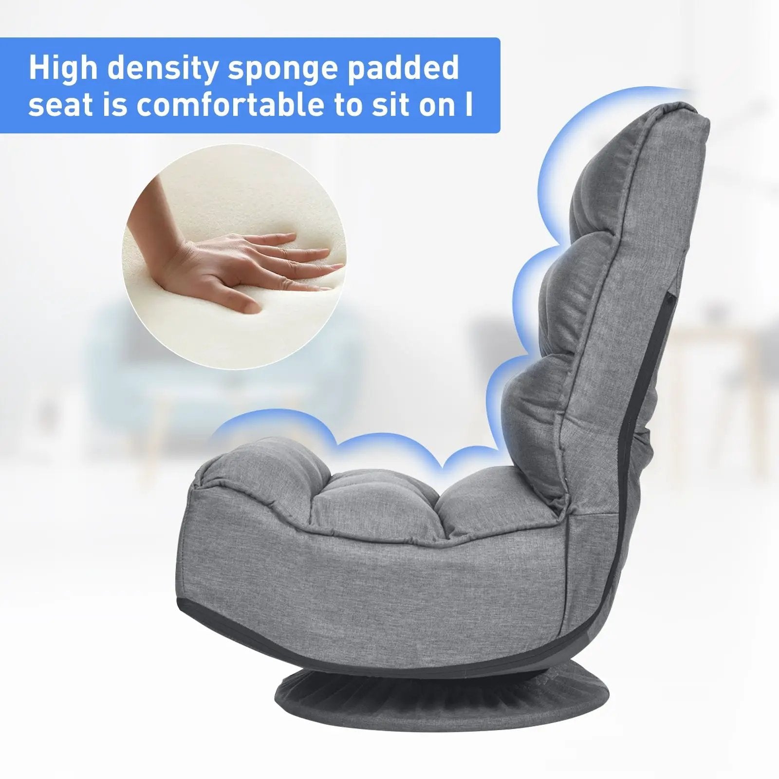 5-Position Folding Floor Gaming Chair by DirectDeals