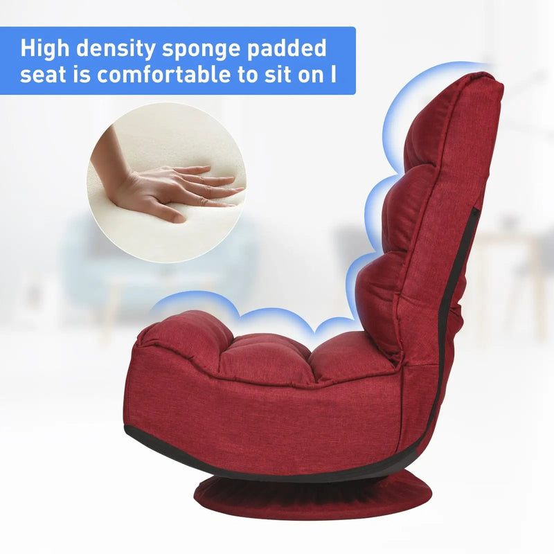 5-Position Folding Floor Gaming Chair by DirectDeals