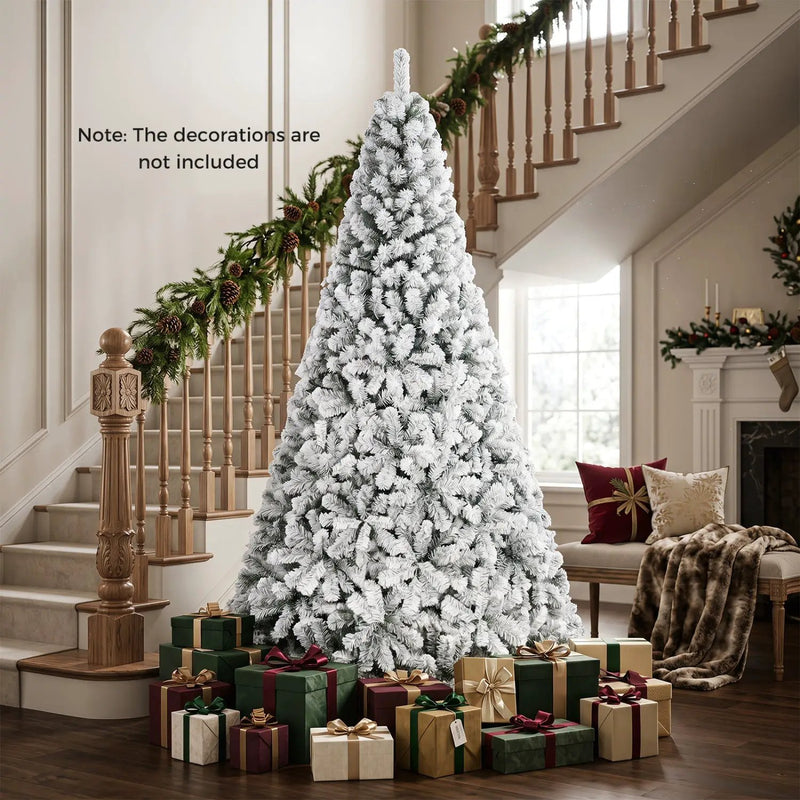 Snow-Flocked Artificial Christmas Tree 9 ft with Metal Stand by DirectDeals