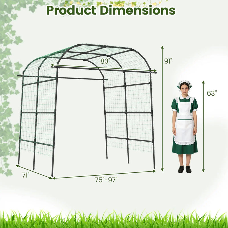 7.5 FT Tall Metal Garden Arch Trellis for Climbing Plants Outdoor by DirectDeals