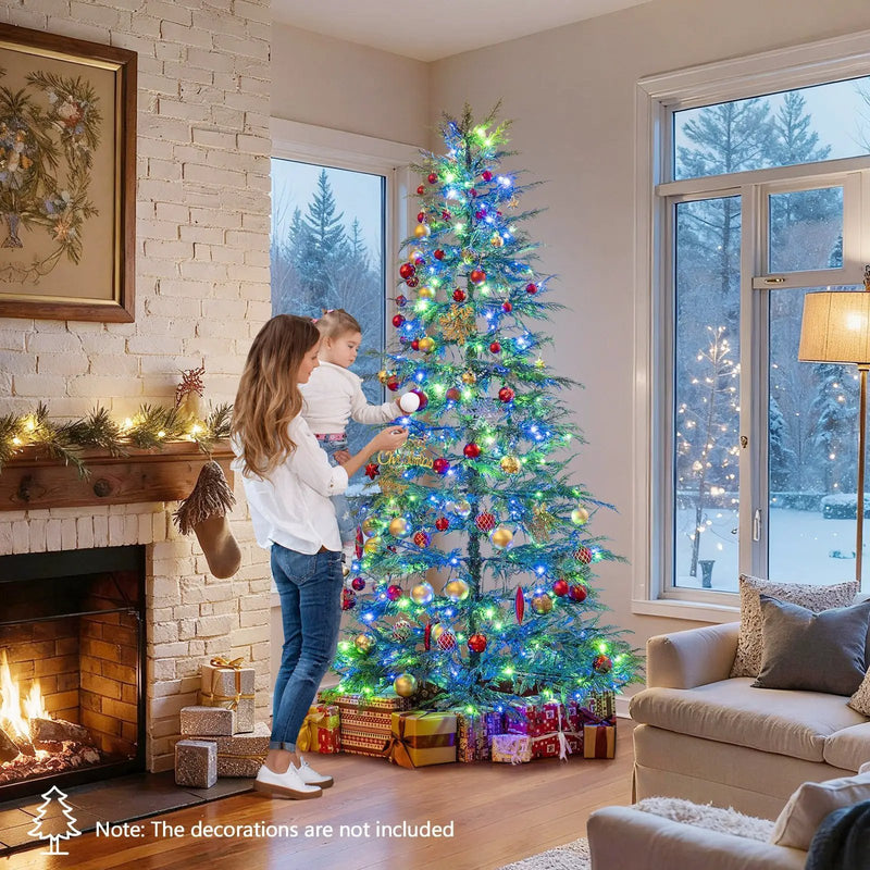 7.5 Feet Artificial Christmas Tree with Branch Tips and Colorful LED Lights by DirectDeals
