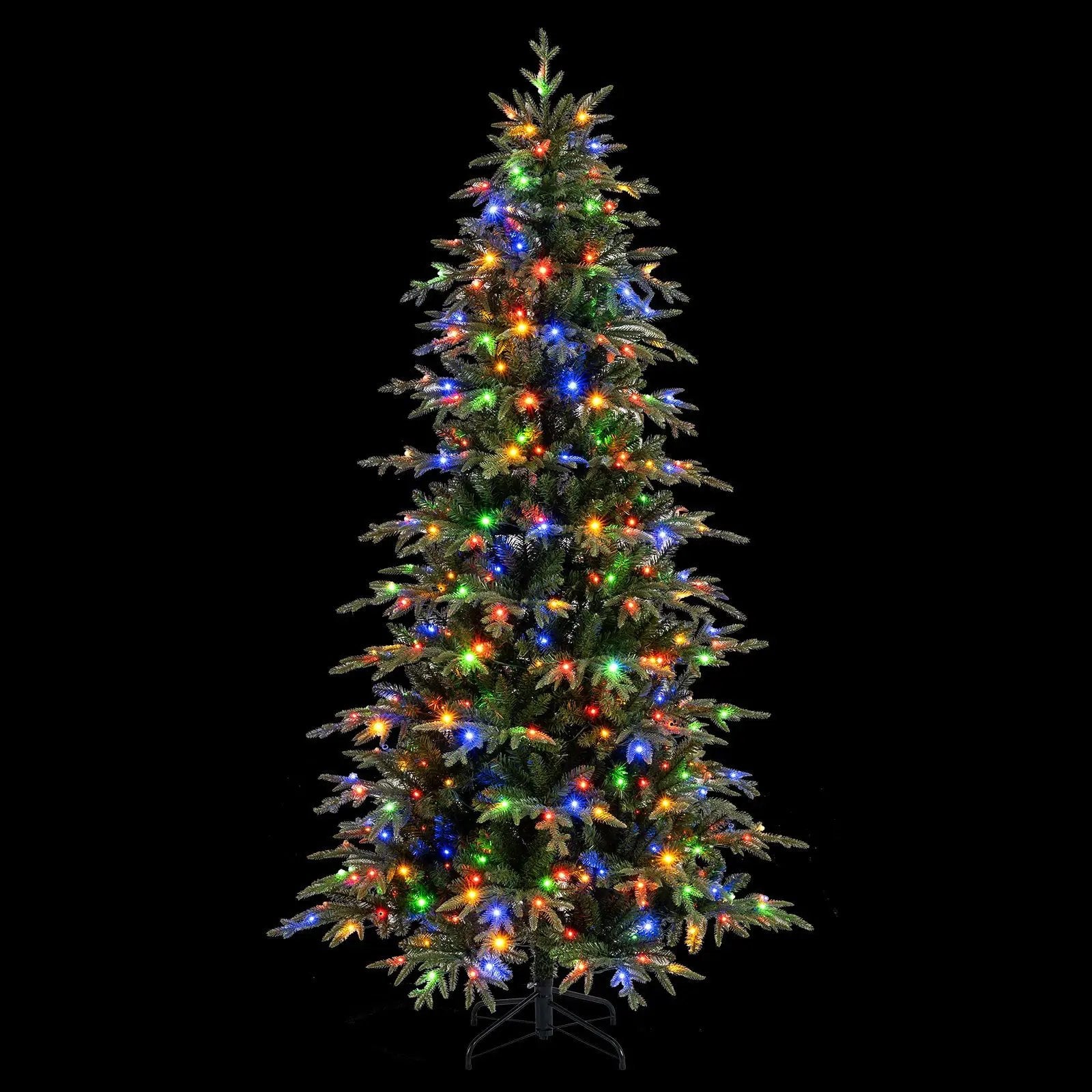 7.5 Feet Pre-Lit Artificial Christmas Tree Hinged Xmas Tree with LED Lights by DirectDeals