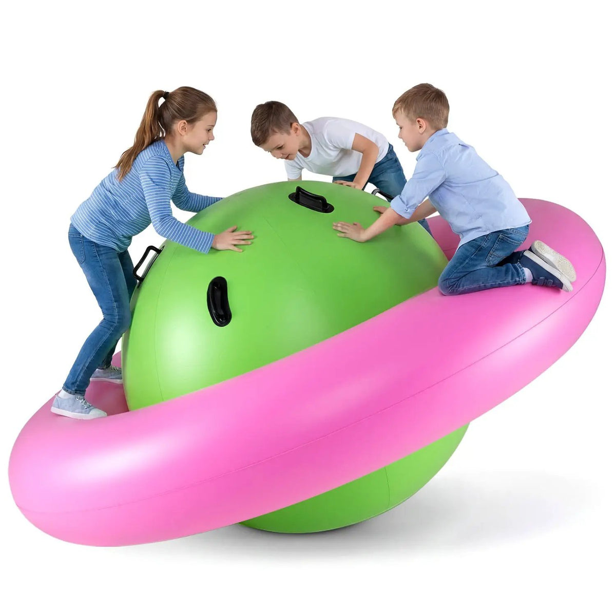 7.5 Foot Giant Inflatable Dome Rocker Bouncer with 6 Built-in Handles for Kids-Green by DirectDeals