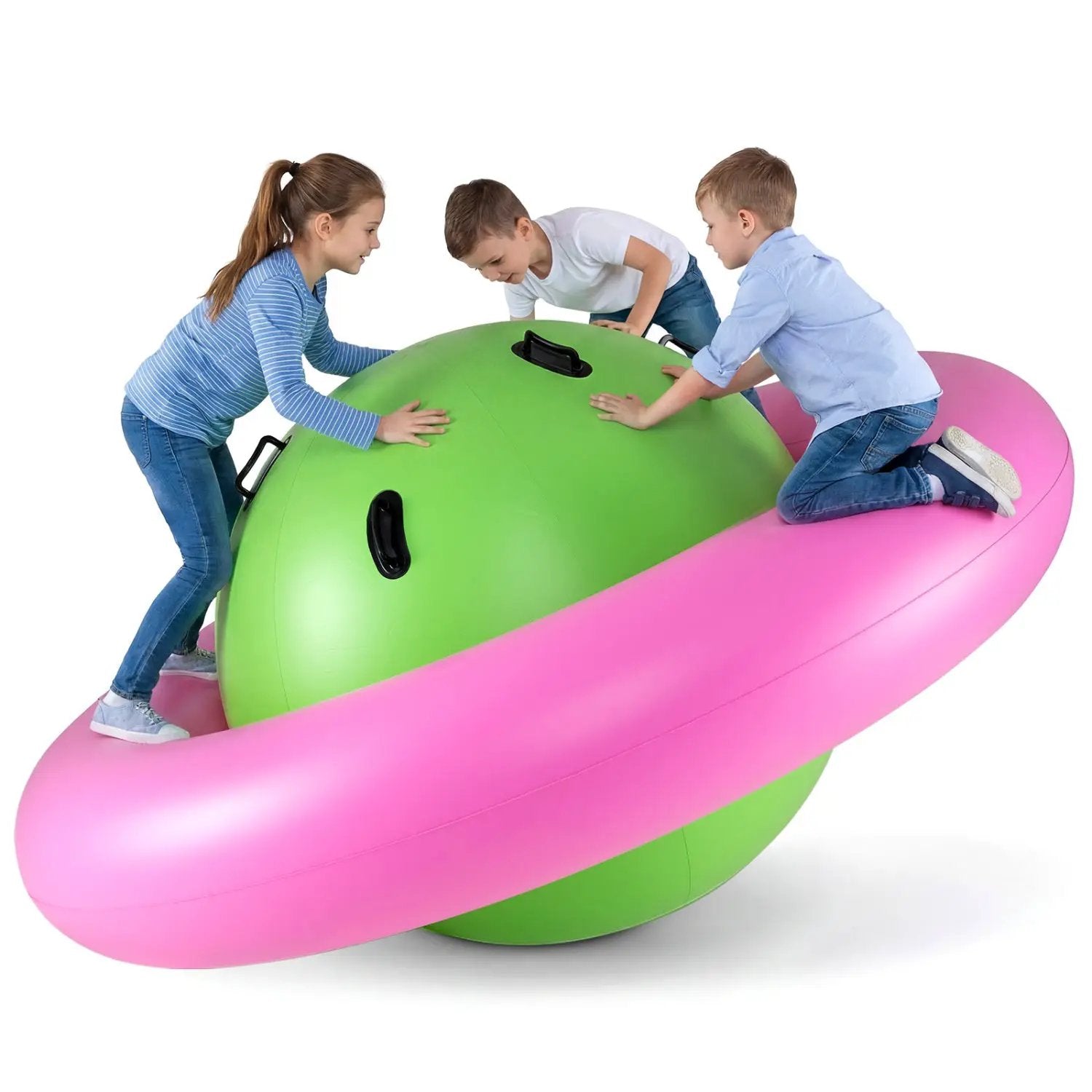 7.5 Foot Giant Inflatable Dome Rocker Bouncer with 6 Built-in Handles for Kids-Green by DirectDeals