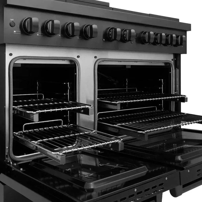 ZLINE 48 in.Gas Range, Convection Gas Oven, Black Stainless Steel, SGRB-48 by Farmhouse Kitchen and Bath