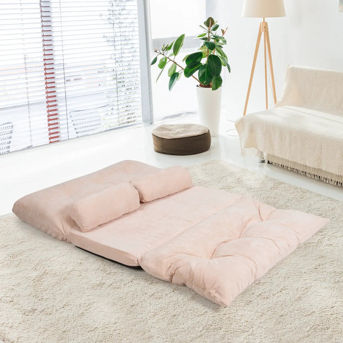6-Position Adjustable Sleeper Lounge Couch with 2 Pillows by DirectDeals