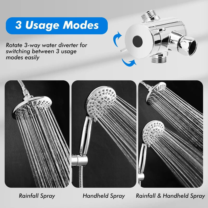 High Pressure Combo Handheld Shower Head by DirectDeals
