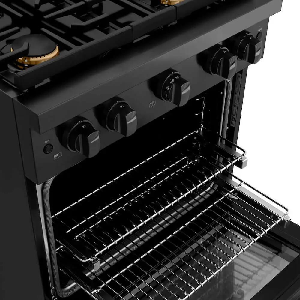 ZLINE 30 in.Gas Range, Convection Gas Oven, Brass Burner, Black Stainless Steel, SGRB-BR-30 by Farmhouse Kitchen and Bath
