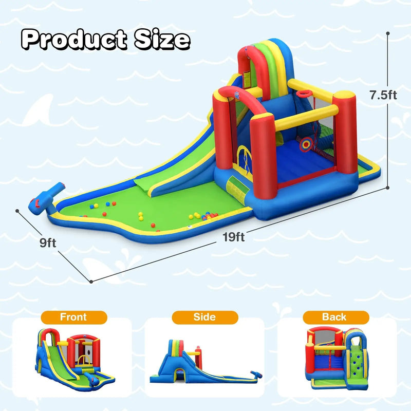 Inflatable Kid Bounce House Slide Climbing Splash Park Pool Jumping Castle Without Blower by DirectDeals