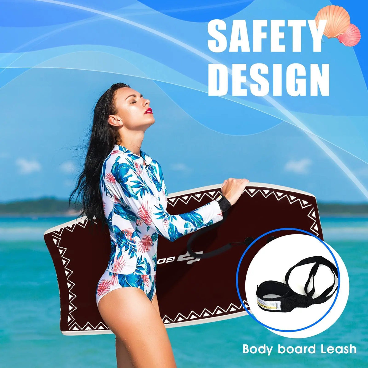 37 Inch Lightweight Surfboard With Fin EPS Core for Kids and Adults by DirectDeals