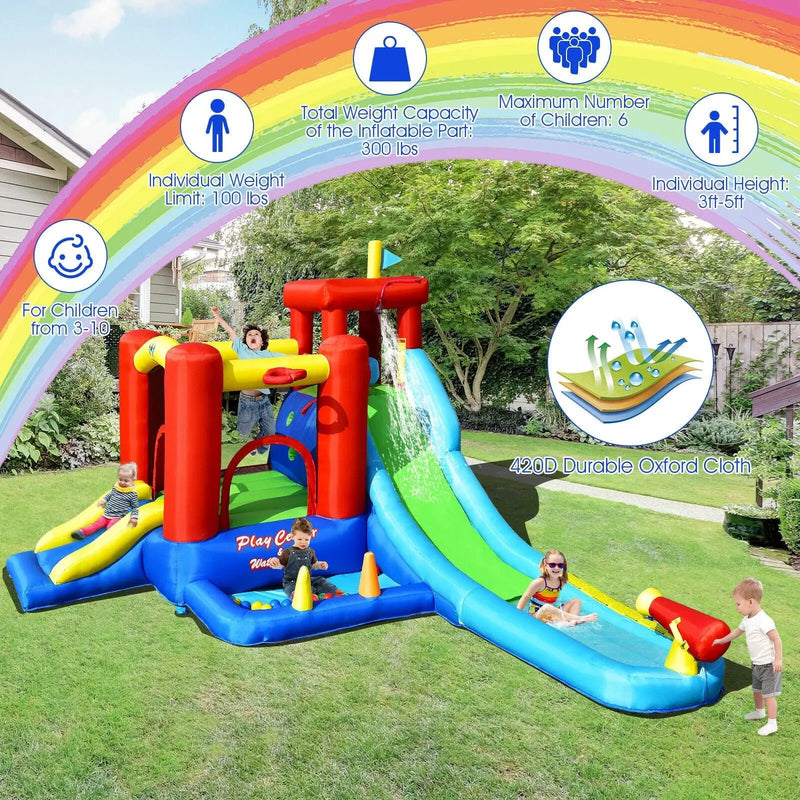 9-in-1 Inflatable Kids Water Slide Bounce House with 860W Blower by DirectDeals