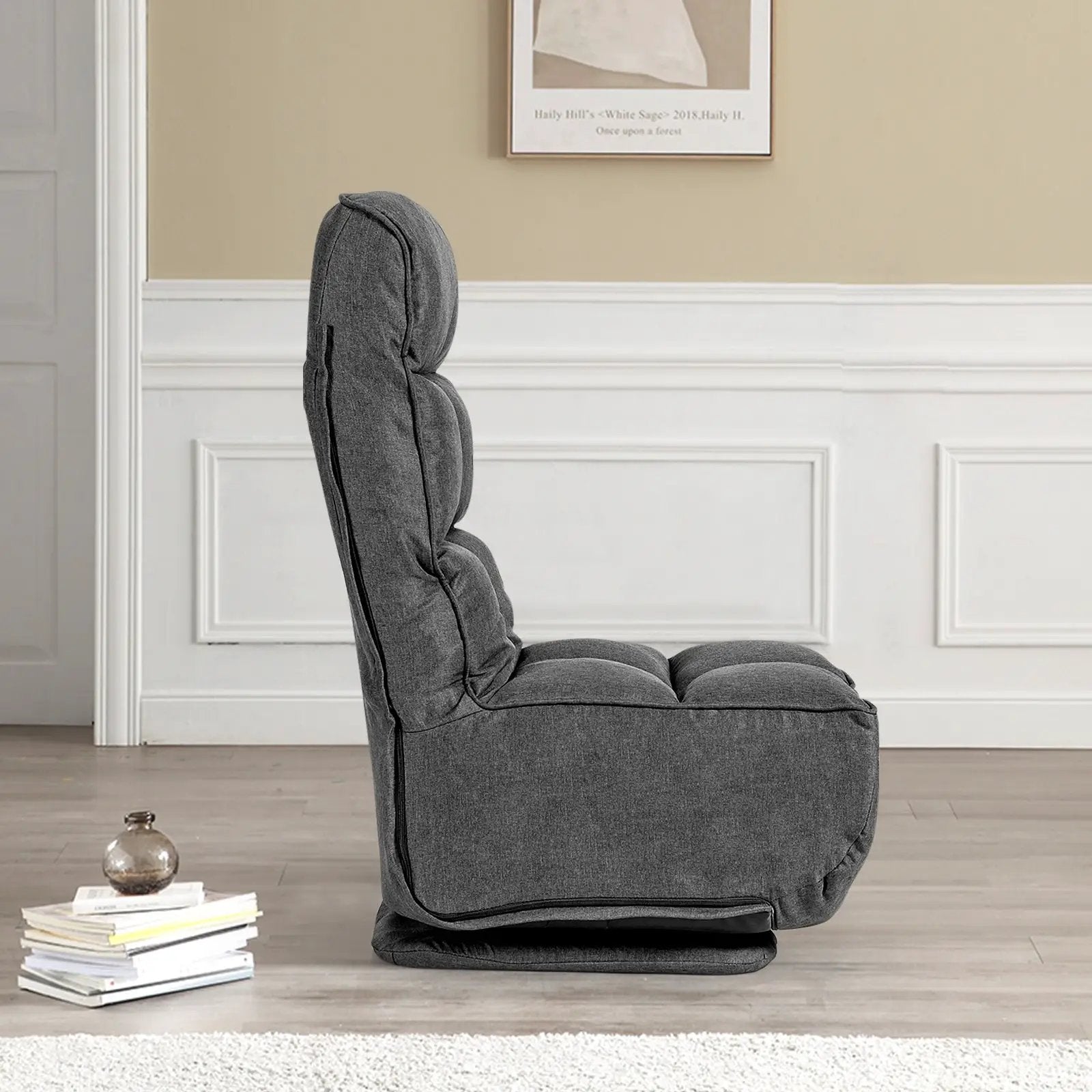 360-Degree Swivel Folding Floor Chair with 6 Adjustable Positions by DirectDeals