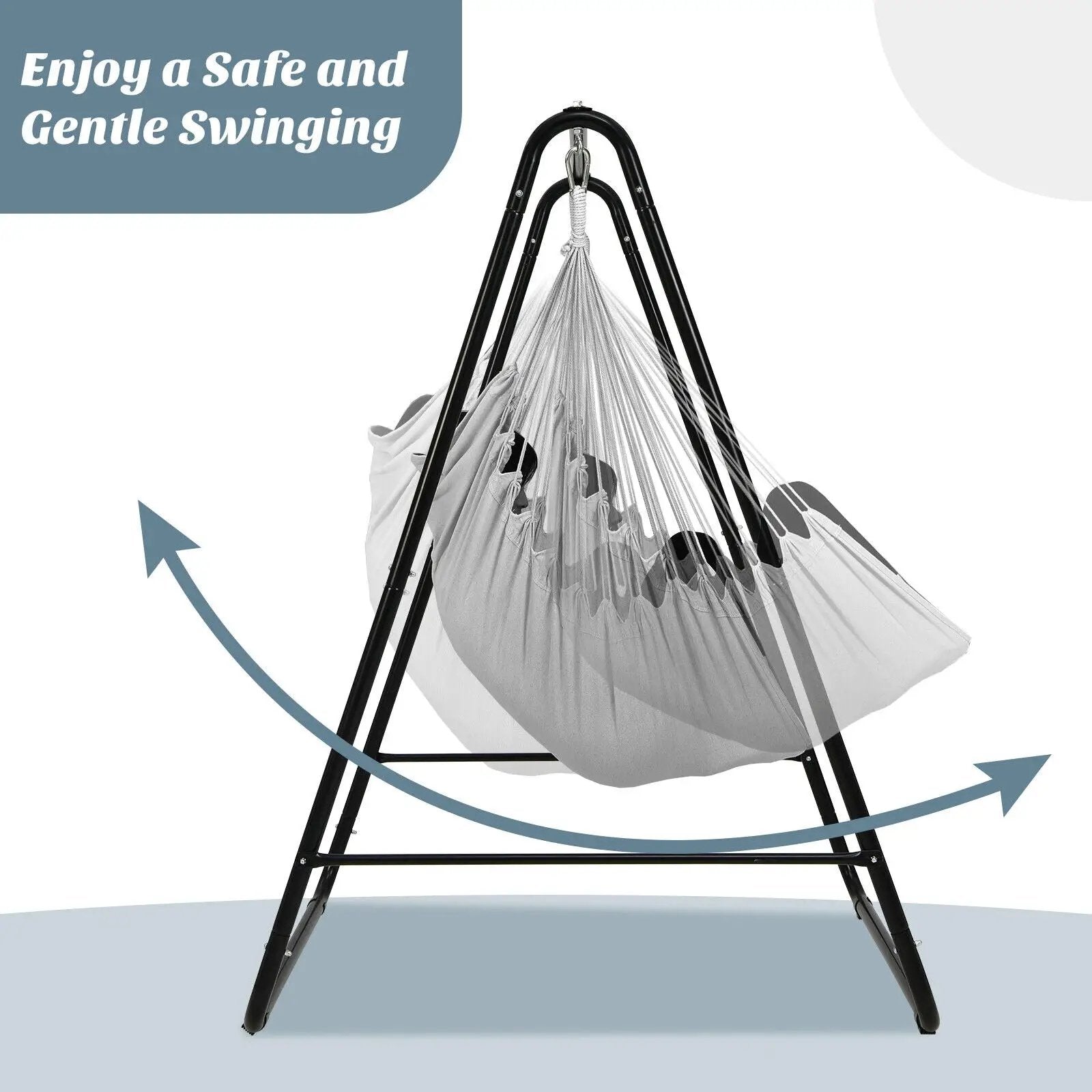 Hanging Padded Hammock Chair with Stand and Heavy Duty Steel by DirectDeals