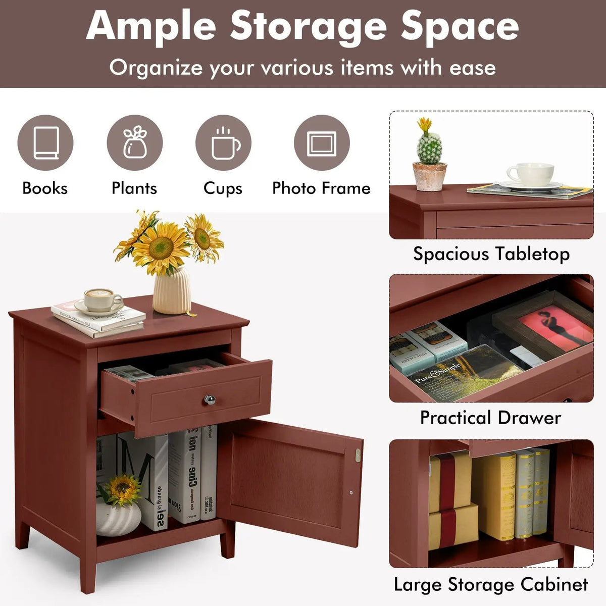 2-Tier Accent Table with Spacious Tabletop by DirectDeals