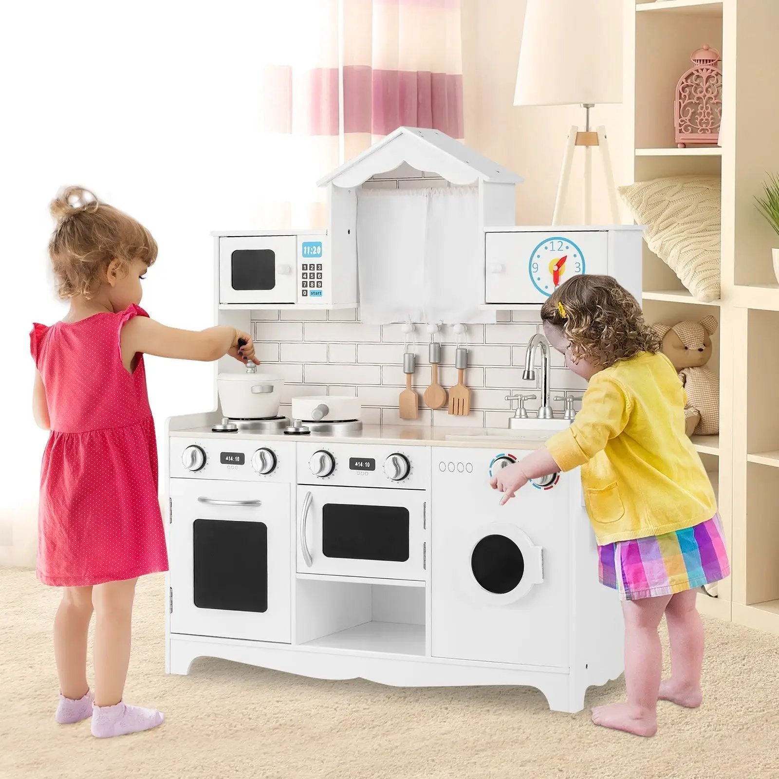 Wooden Kids Kitchen with Washing Machine by DirectDeals