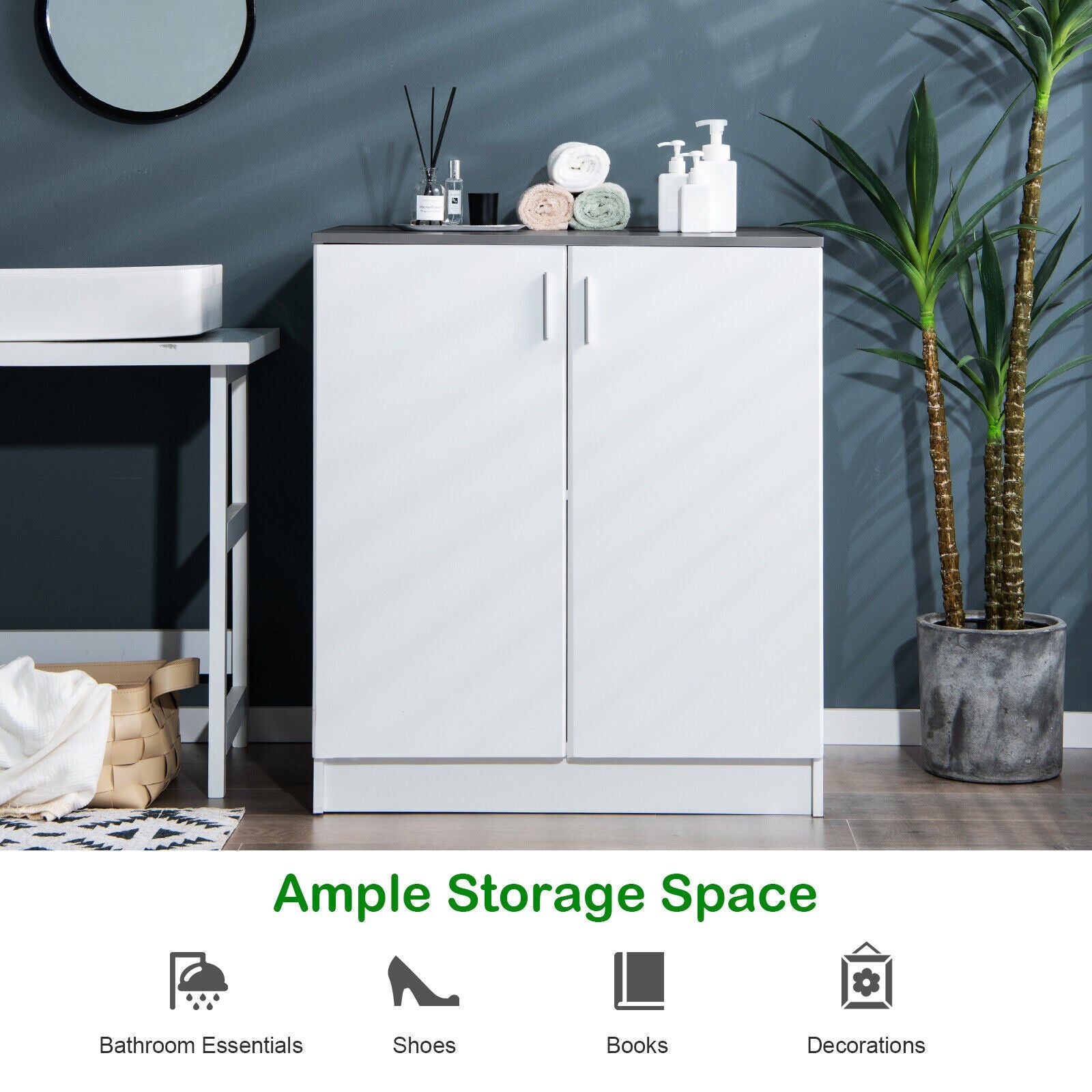 Storage Sideboard Cabinet with Doors and Shelves by DirectDeals