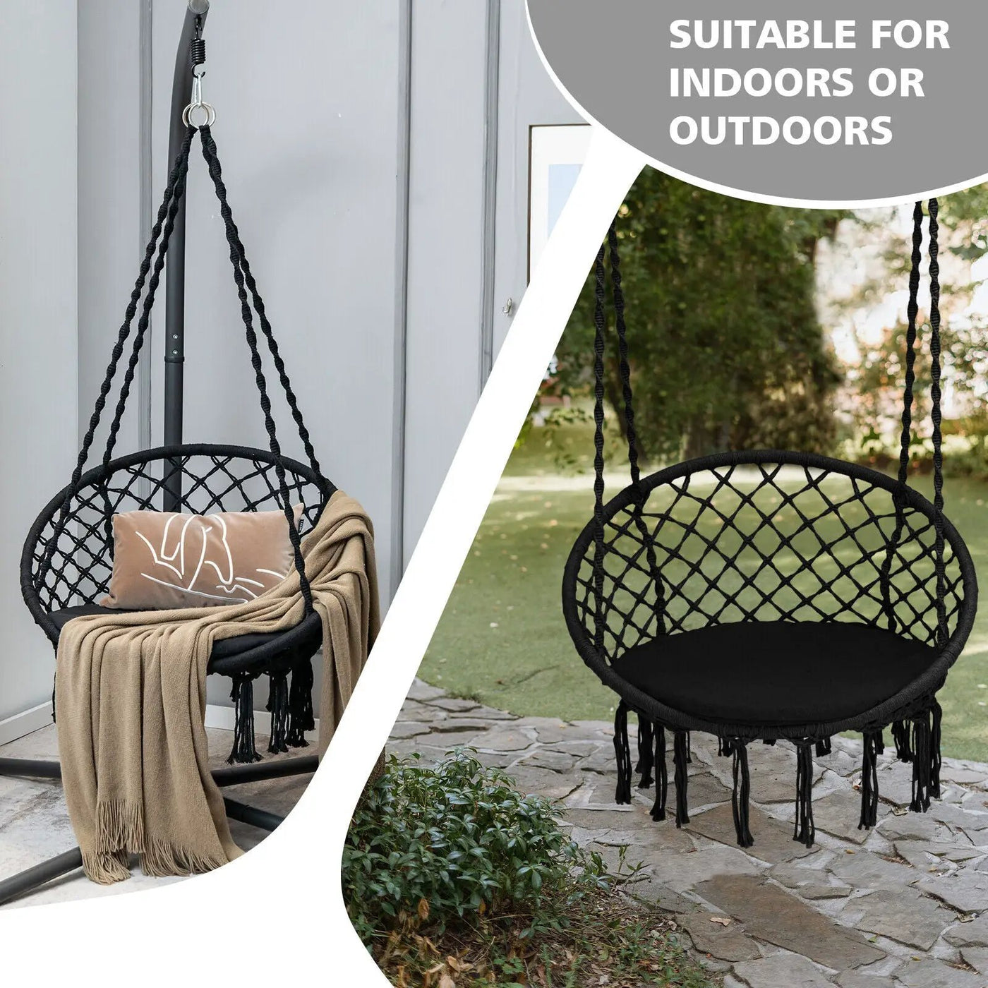 Cushioned Hammock Swing Chair with Hanging Kit by DirectDeals