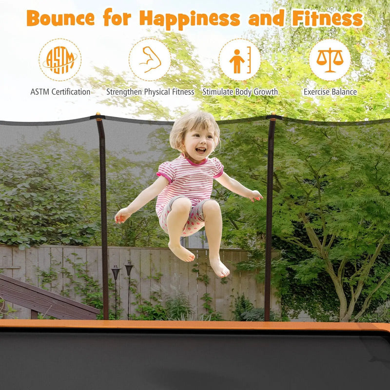 8 x 14 Feet Rectangular Recreational Trampoline with Safety Enclosure Net and Ladder by DirectDeals