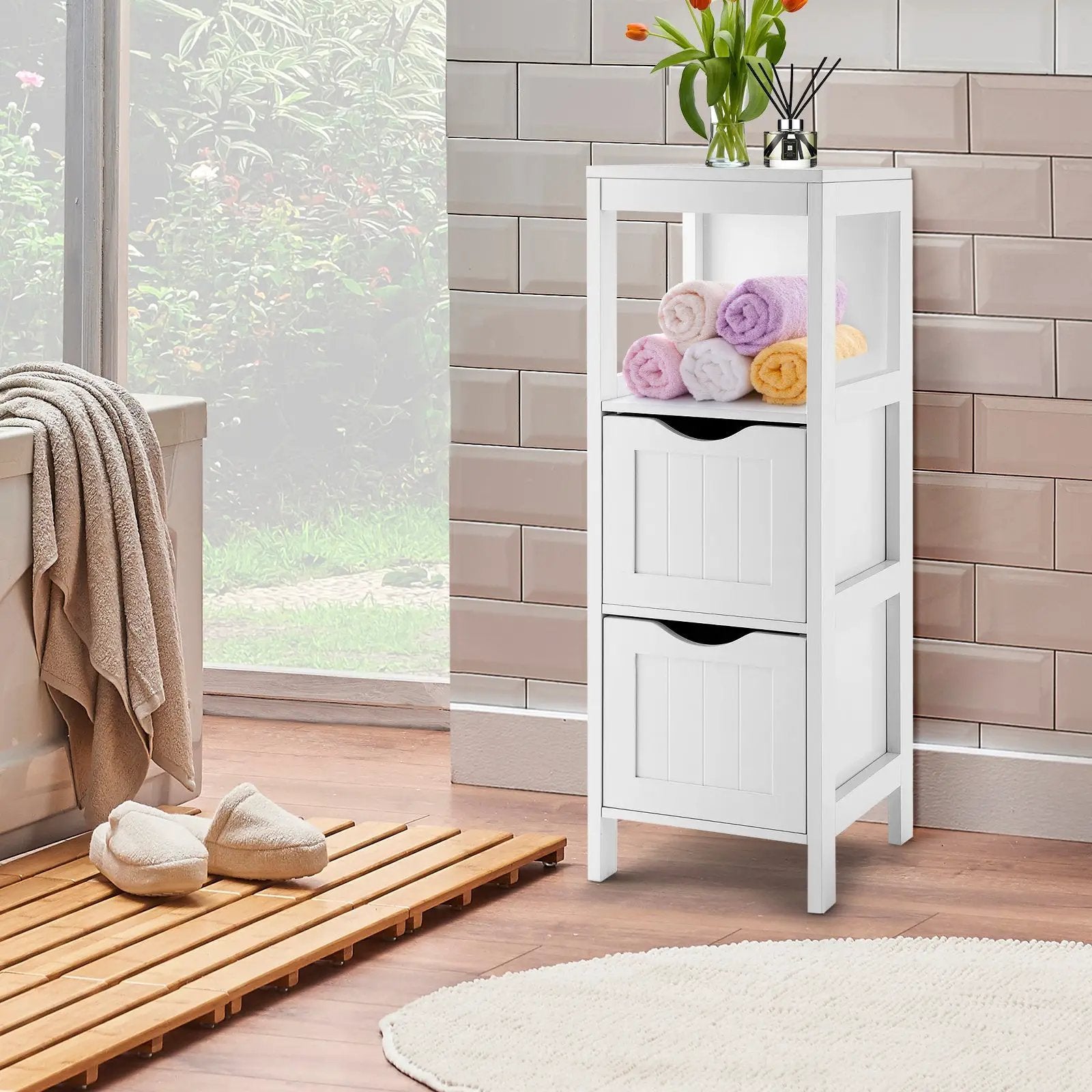 Freestanding Storage Cabinet with 2 Removable Drawers for Bathroom by DirectDeals