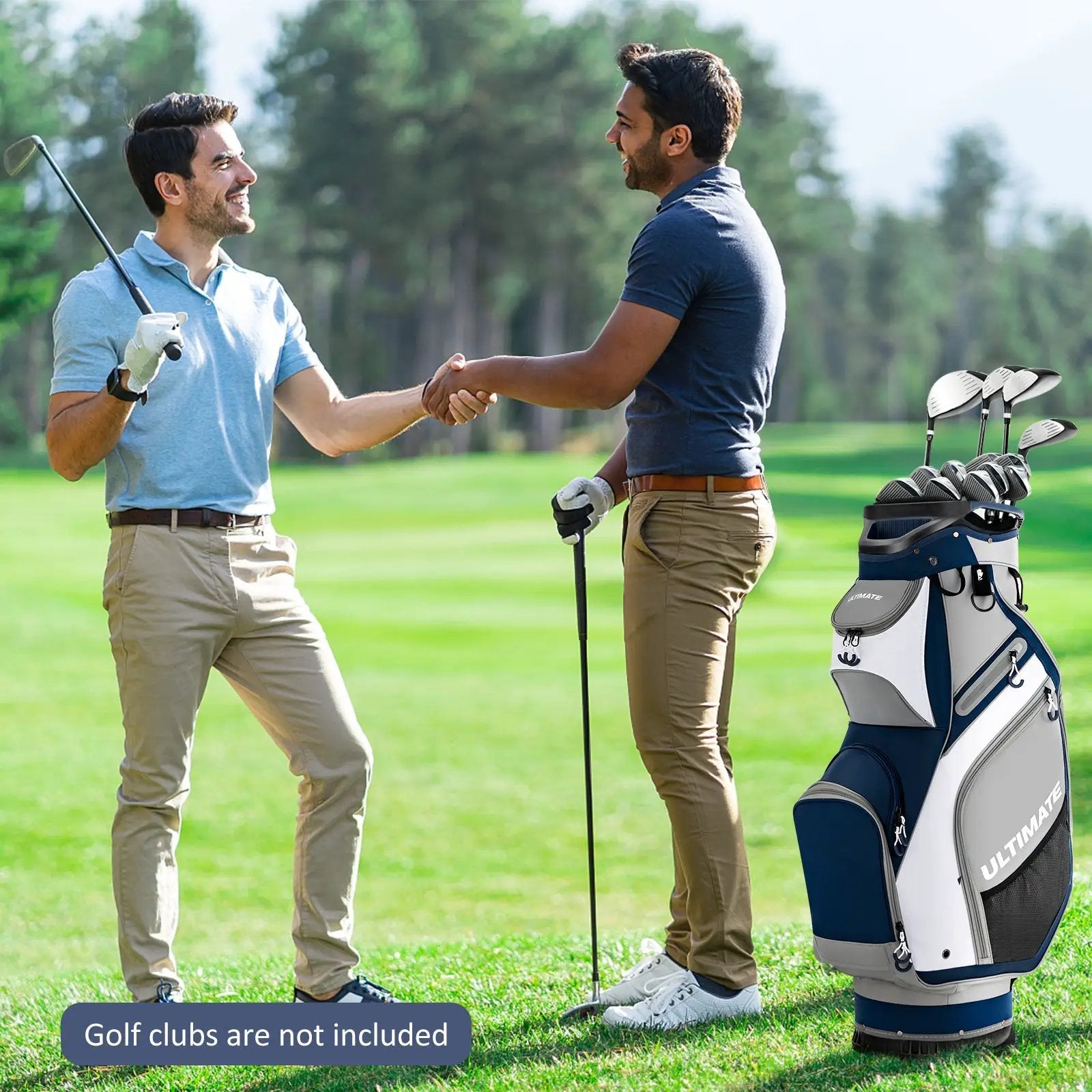 10.5 Inch Golf Stand Bag with 14 Way Dividers and 7 Zippered Pockets by DirectDeals