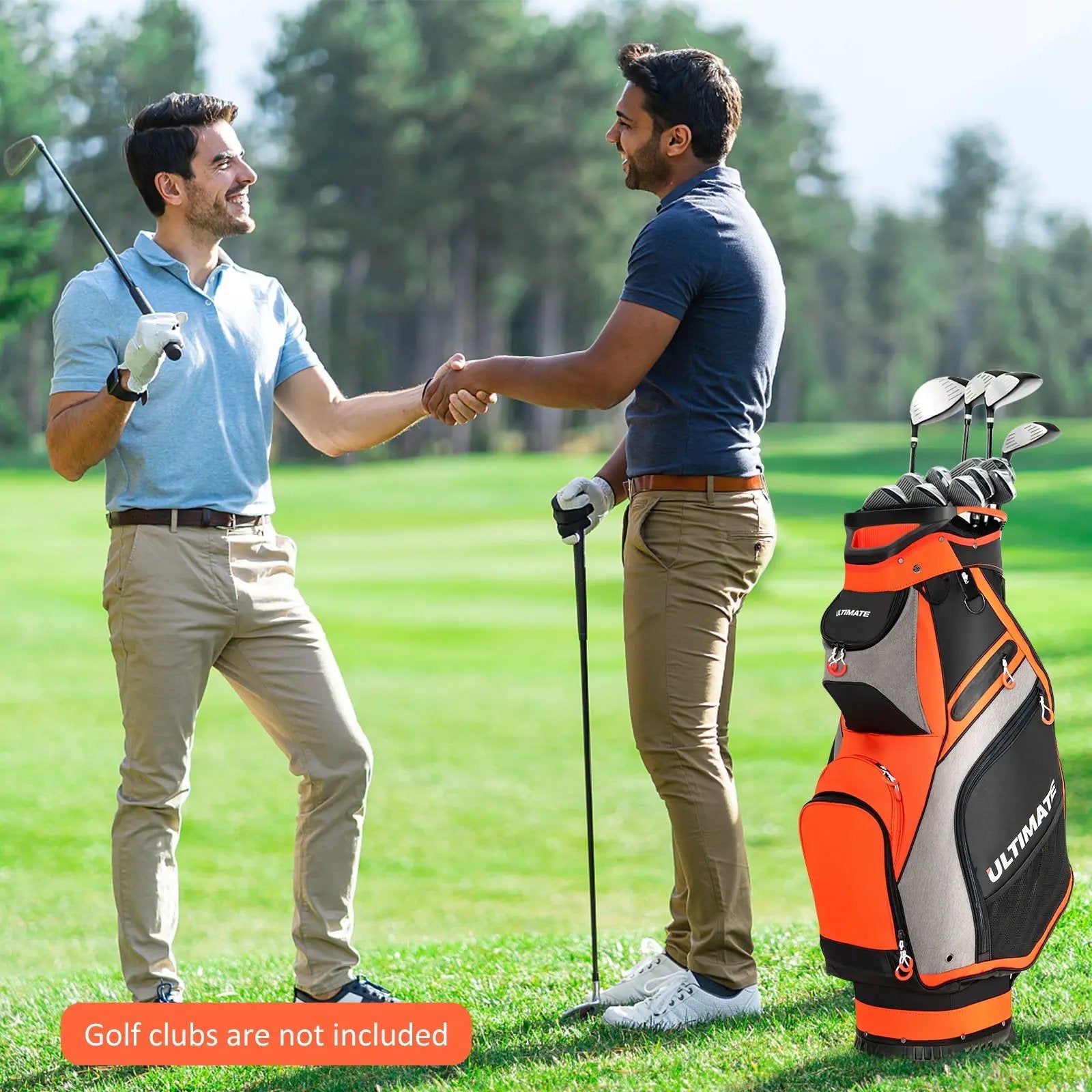10.5 Inch Golf Stand Bag with 14 Way Dividers and 7 Zippered Pockets by DirectDeals