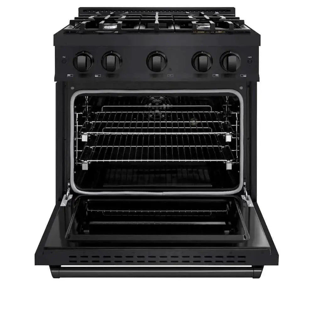 ZLINE 30"Classic Gas Range, Convection Gas Oven, Black Stainless Steel, CGRB-30 by Farmhouse Kitchen and Bath