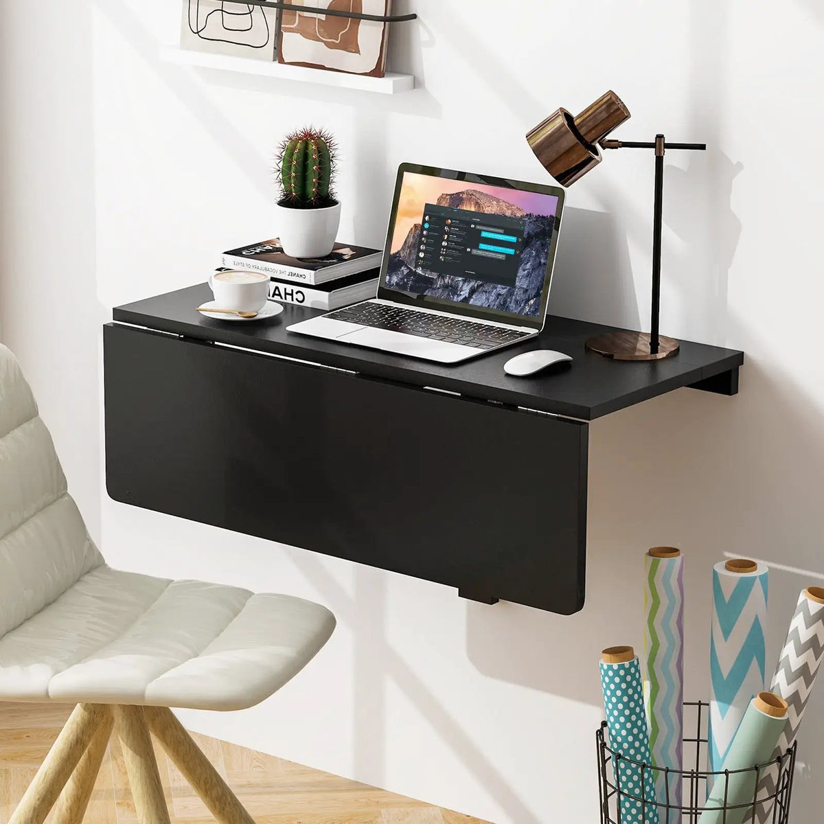 31.5 x 23.5 Inch Wall Mounted Folding Table for Small Spaces by DirectDeals