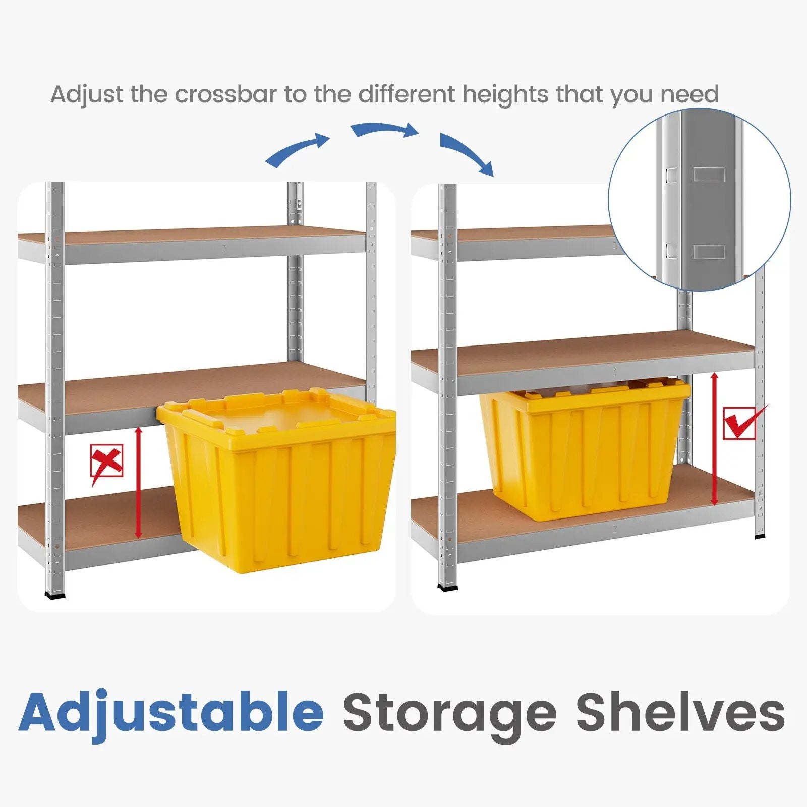 35.5 x 71 Inch Adjustable 5-Layer 2000 lbs Capacity Tool Shelf-Silver by DirectDeals