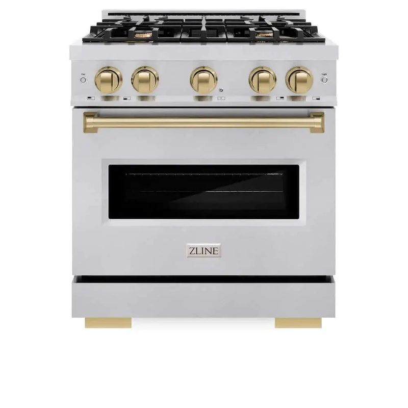 ZLINE 30" Classic Gas Range, Convection Gas Oven Stainless Steel, Champagne Bronze CGRZ-30-CB by Farmhouse Kitchen and Bath