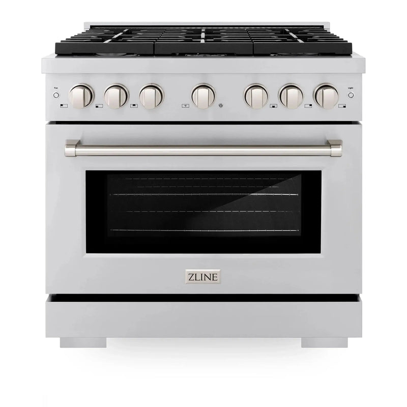 ZLINE 36"Paramount Dual Fuel Range Stainless Steel, SDR36 by Farmhouse Kitchen and Bath