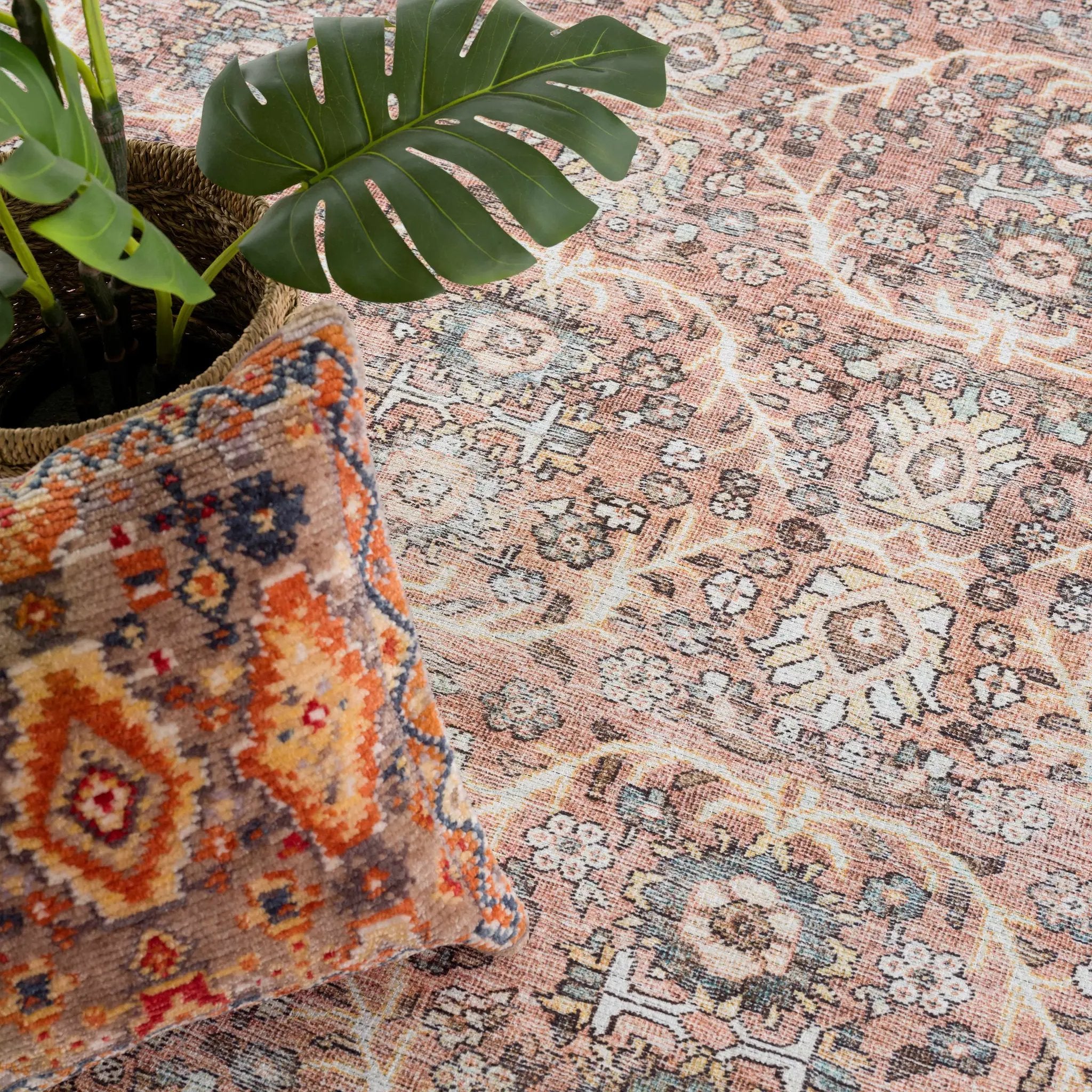 Flat Pile Urpi Red Washable Rug - Clearance by Boutique Rugs