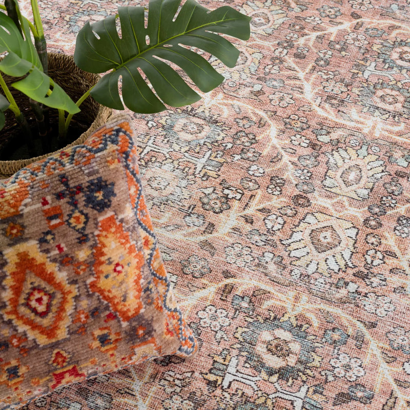 Flat Pile Urpi Red Washable Rug - Clearance by Boutique Rugs