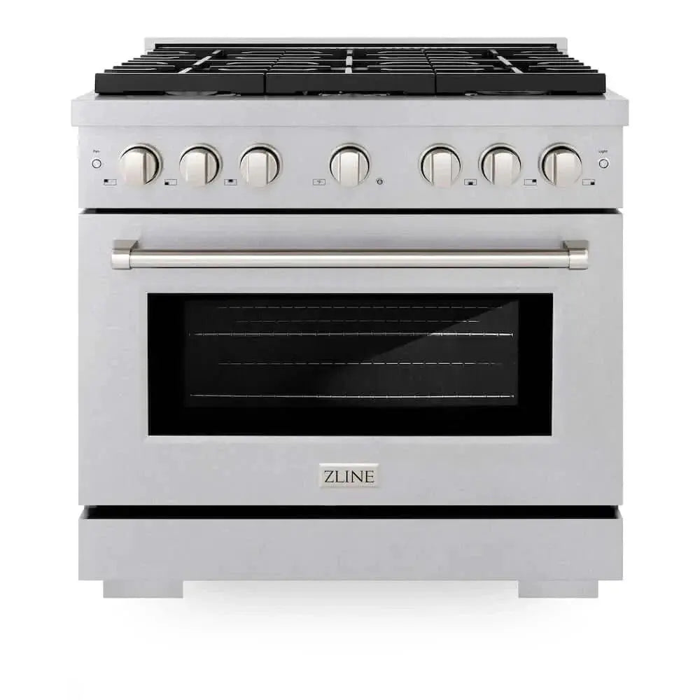 ZLINE 36"Gas Range, Convection Gas Oven , DuraSnow® Stainless Steel, SGRS-36 by Farmhouse Kitchen and Bath