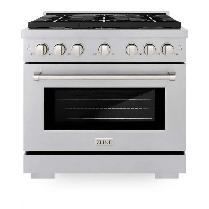 ZLINE 36"Gas Range, Convection Gas Oven , DuraSnow® Stainless Steel, SGRS-36 by Farmhouse Kitchen and Bath