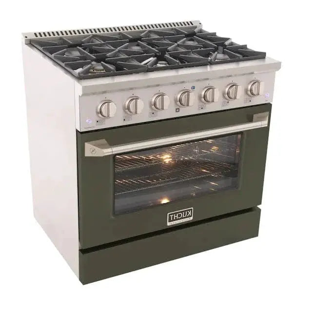 Kucht 36” Pro-Style Kitchen Dual Fuel Range - KDF362/LP-OG by Farmhouse Kitchen and Bath