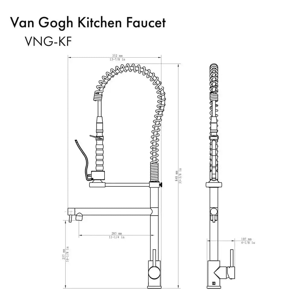 ZLINE Van Gogh Kitchen Faucet in Champagne Bronze, VNG-KF-CB by Farmhouse Kitchen and Bath