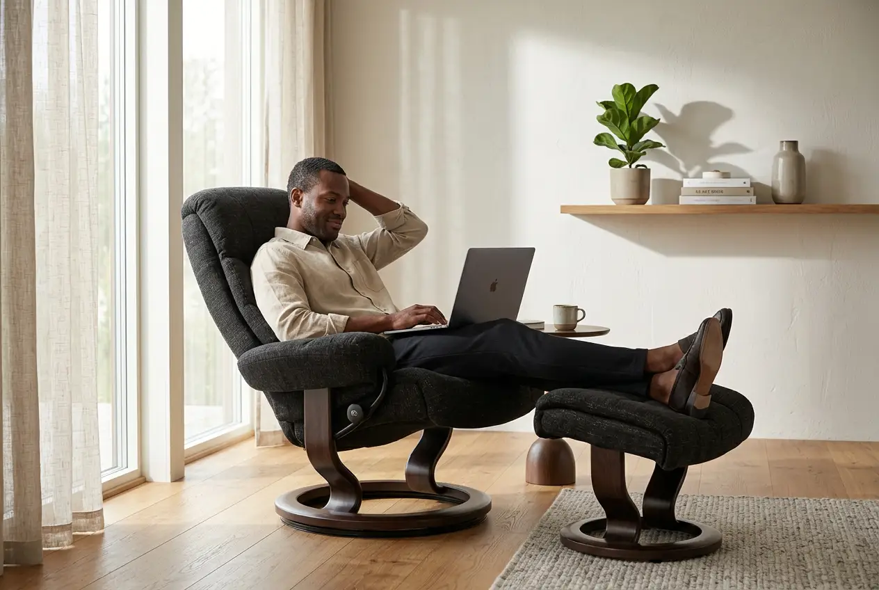 Oslo Euro Recliner w/ Ottoman by Ornate Furniture