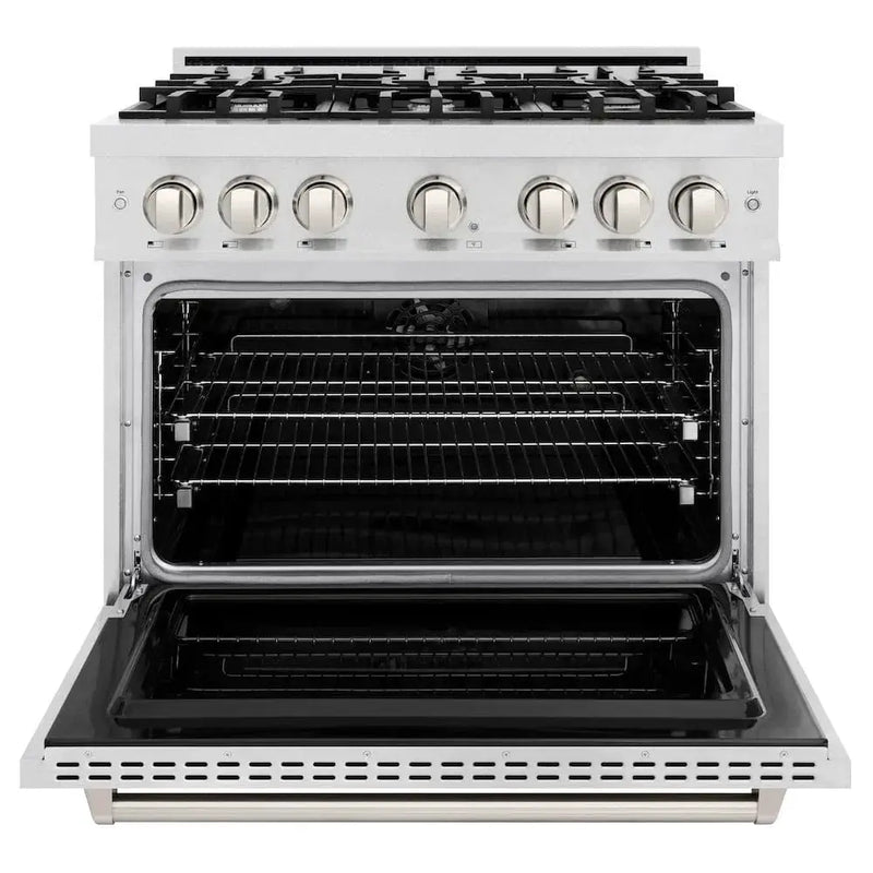 ZLINE 36" Classic Gas Range, Convection Gas Oven DuraSnow® Stainless Steel, CGRS-36 by Farmhouse Kitchen and Bath